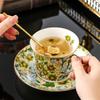 European Style Painted Flower Coffee Cup Luxury Gilded Exquisite Afternoon Tea Mug Birthday Gift Art Decoration Mug Home Decor