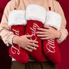 Custom Plush Christmas Stocking Knitted Family Stocking Merry Xmas Eve Holiday Stockings Christmas Gift New Year Gift Candy Bag