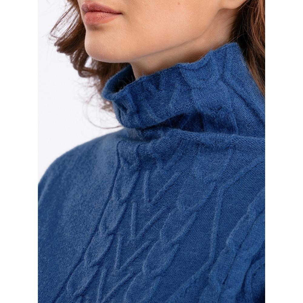 QICED Autumn and Winter Large-sized High-neck Set, Fashionable, Gentle and Laid-back Style Sweater Two-piece Set, Solid Color Knitted