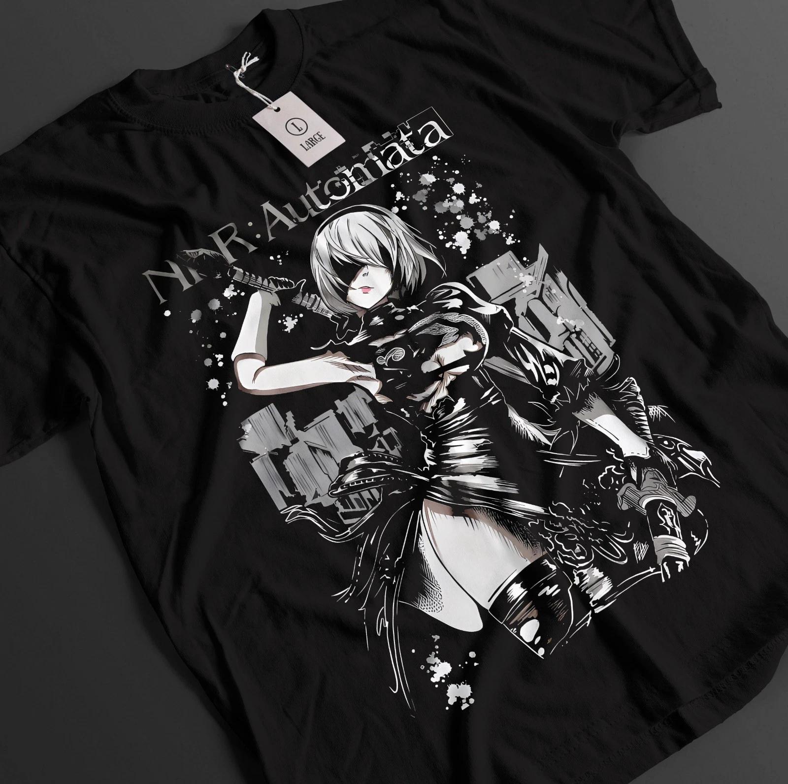 Футболка с принтом Нил Автомата ЙоРХа 2B, летняя хлопковая, удобная, свободная, с коротким рукавом, для мужчин и женщин 4XL