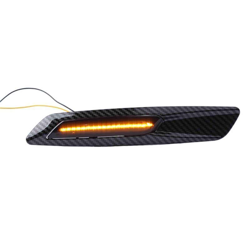Carbon Fiber Pattern Car Dynamic LED Side Marker Light Turn Signal Light For BMW 5 Series F10 Sedan Pre-LCI 2011-2013 Parts