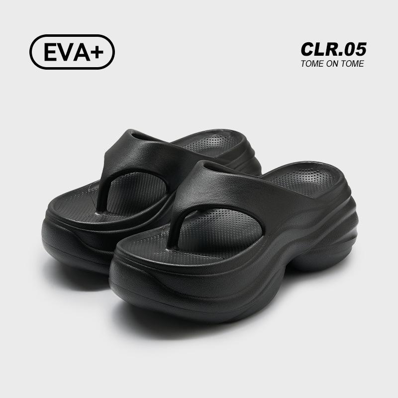 Damen Höhenverstärkende Dicksohlige Outdoor-Slipper - Sommer Strand EVA Pantoletten (8 cm)