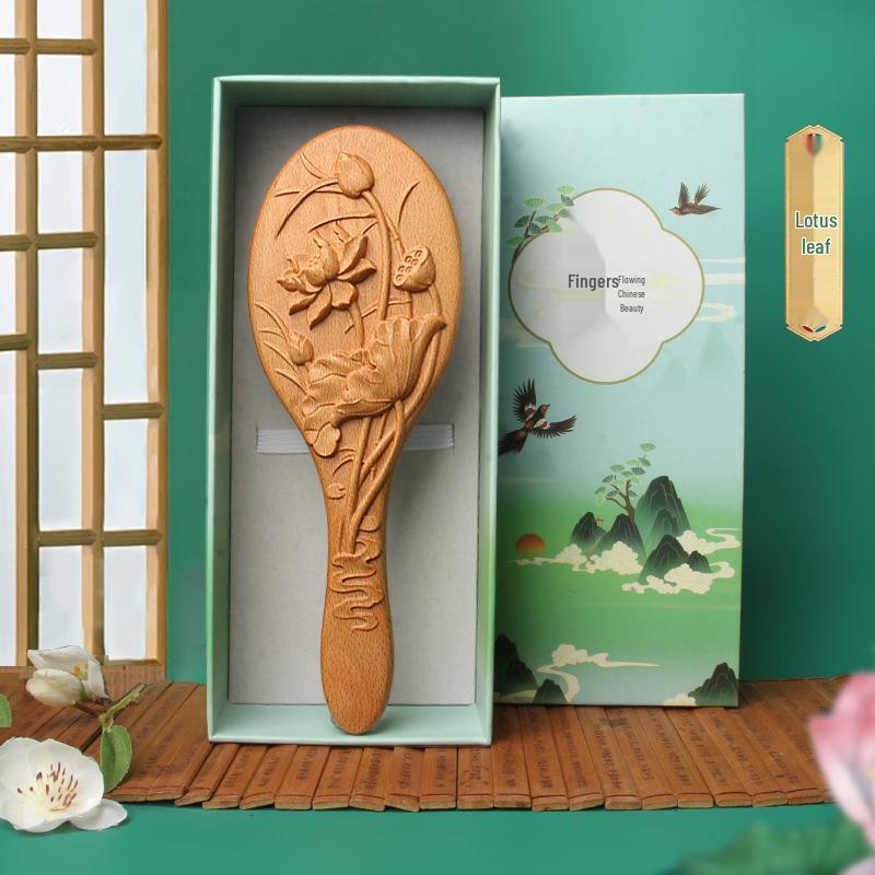 Wooden Airbag Scalp Massage Hair Brush for Women - Anti-Static, Fluffy, Curly Hair Comb