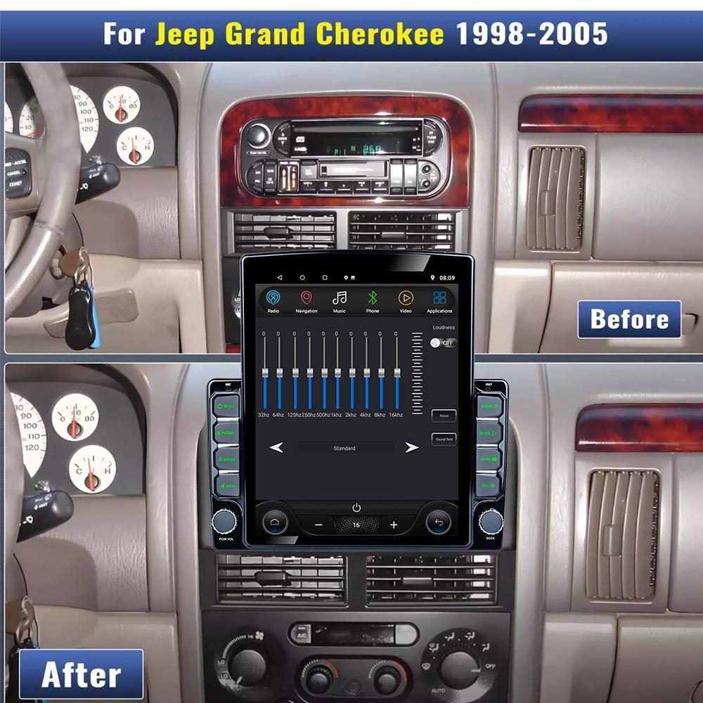 9.7" Vertical Style Tesla Screen Android Car Radio For Jeep Grand Cherokee II WJ 1998-2004 Navigation GPS Multimedia Player