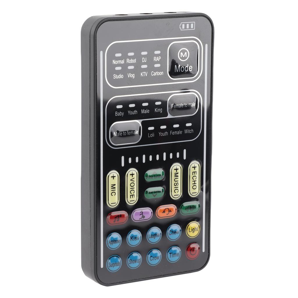 I9 Voice Changer Set Multifunction Portable Recording Mini Sound Card for Game Anchor Recording Computer English Version