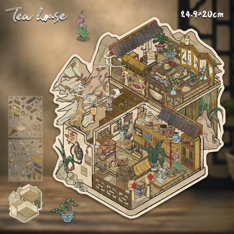 

3D Миниатюрные Мультяшные Ужасы Наклейки Винтажные Наслаиваемые 3D Сцены для Оформления Комнаты DIY Скрапбукинг Декор Журнала Журнальные Принадлежности