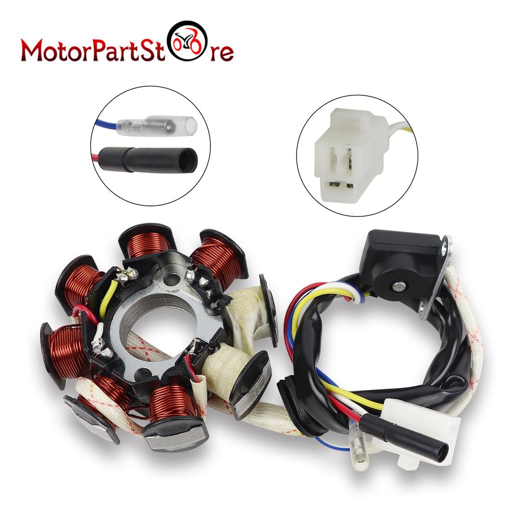 8 Poles Coil Ignition Magneto Stator for GY6 49cc 50cc 110cc 125cc 150cc 139QMB 147QMD 152QMI 157QMJ Scooter Moped Dirt Bike