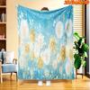 1pc 2D Flat Printing Spring & Summer New Arrival Fresh Dandelion with Golden Accents Themed Digital Print Blanket, Suitable for All Seasons, Casual Th