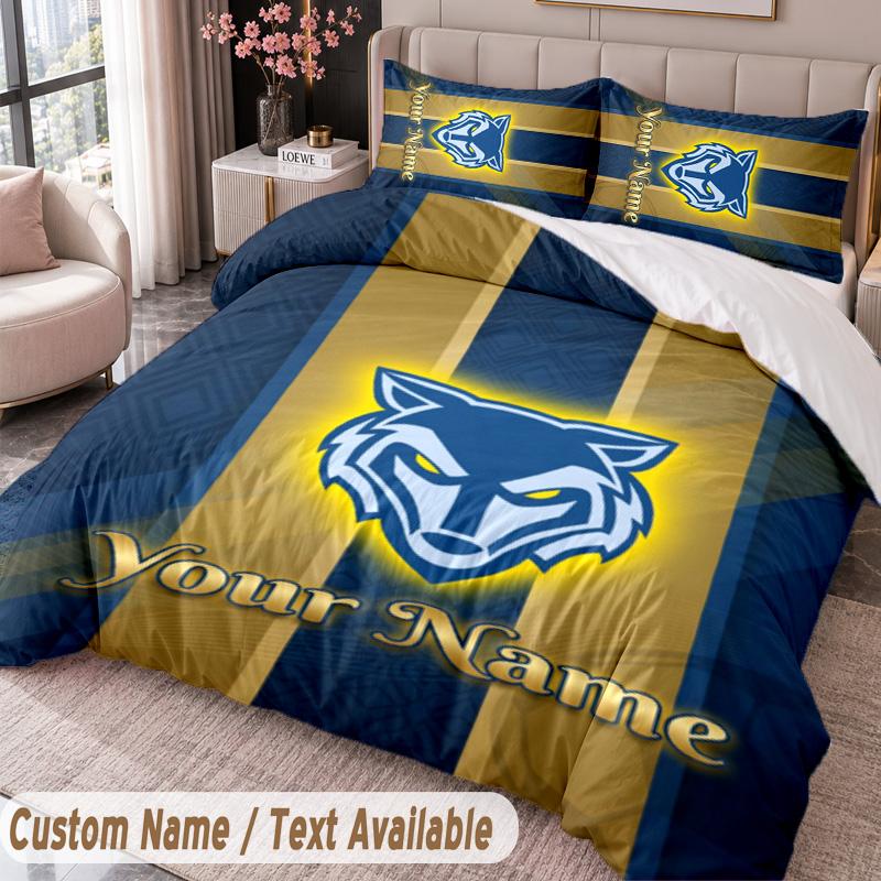 Warrington Wolves Printed Bedding Set Custom Name Text 1 Duvet Cover 2 Pillowcases For Bedroom