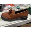 Medium Glossy Heel Women's New Loafers Large Size Fringed Patent Leather Fashion Casual Retro Single Shoes
