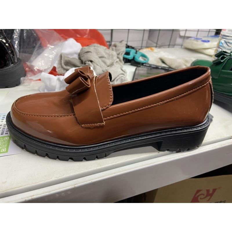 Medium Glossy Heel Women's New Loafers Large Size Fringed Patent Leather Fashion Casual Retro Single Shoes