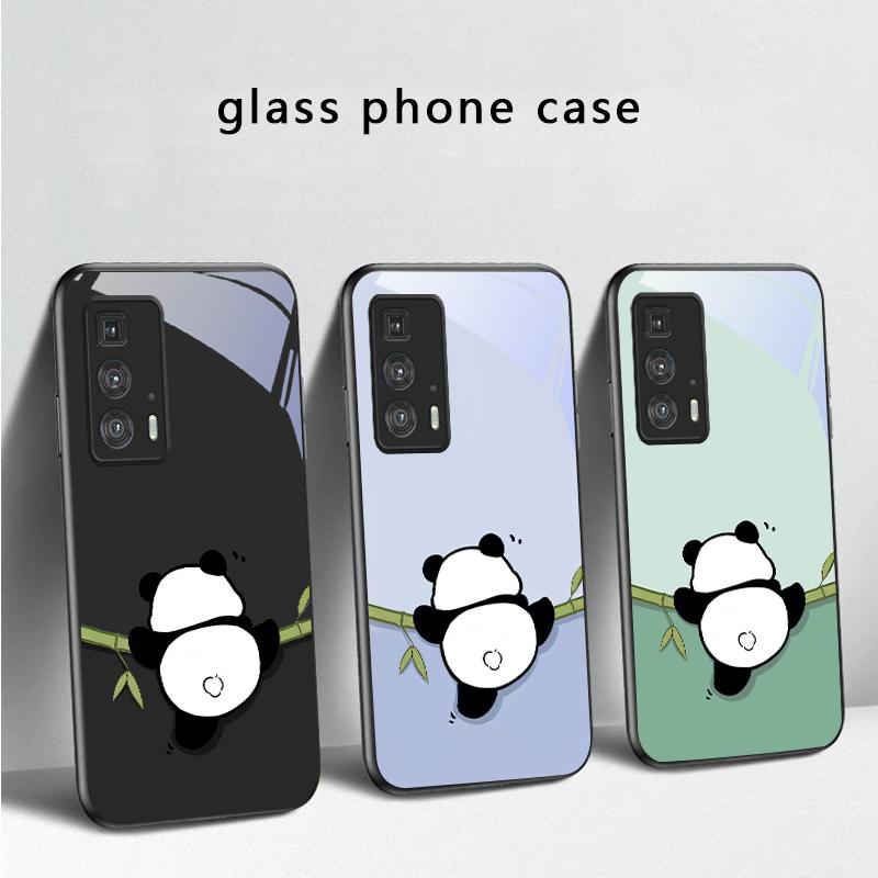 Cute and Adorable Panda For Motorola Moto Edge 20 Lite 30 Pro 40 Neo 50 Ultra G45 G54 G55 G75 G84 G85 GPlay 23 Glass Phone Case