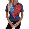Damen Top mit Kurzarm und Unabhängigkeitstag-Print