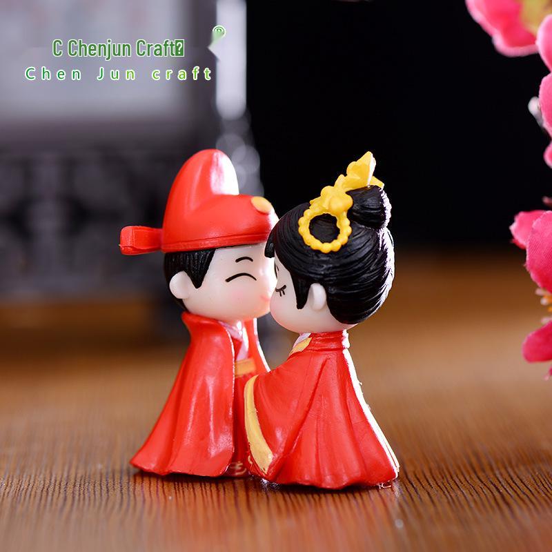 Ancient Style Couple Miniature Dolls - DIY Desktop Decor & Gifts