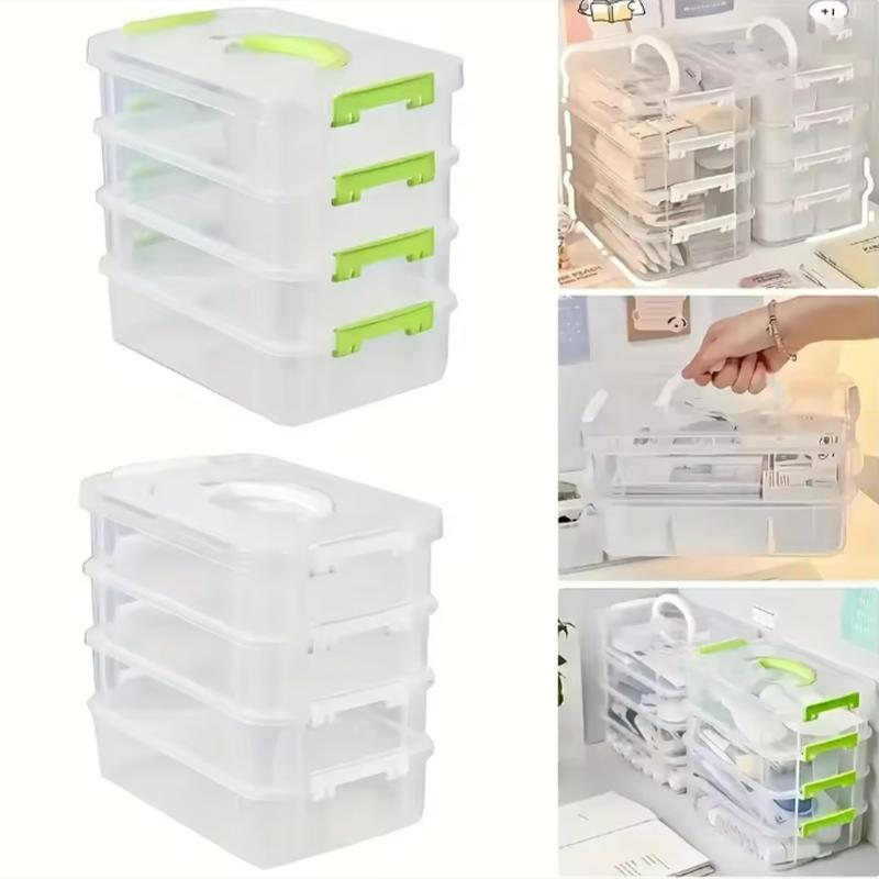 Transparent Visibility Building Blocks Storage Box Stackable Moisture Proof Grid Drawer Classification Tool for Organization