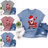 Women Santa Claus Dabbing Print T-shirt Soft Comfortable Christmas Short Sleeve Tee