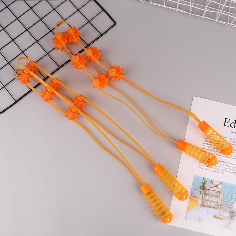 Hand-Held Back Shoulder Neck Muscle Massager Plastic Back Puller Fitness Physiotherapy Massage Roller Bead Pull-Back Roller
