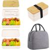 Portable Stackable Bento Lunch Box Insulated Bag Microwaveable Divided Large Capacity Bento Box For Office Workers Students