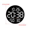 LED Digital Wall Clock Large Display Electronic Alarm Clock Remote Controlled Automatic Backlights Temperature Humidity
