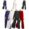 Tuta Pullover Elegante da Donna con Giunture, Scollo O, Maniche Lunghe a Pipistrello e Zip in Vita Alta
