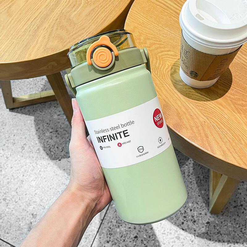 

ZISIZ Large Capacity Insulated Dual-Drink Water Bottle