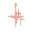 New Trendy Shining Space Sun Moon Star Charm Pendant, Gold Inlaid Cubic Zirconia Jewelry Necklace Bracelet Making Supply L44