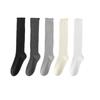 Dui Dui Socks, Double-needle Calf Socks, Women's Autumn and Winter Black Ear-trimmed Cotton Socks, Long Stockings, Boots, Lace Socks