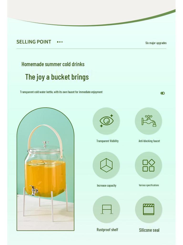 Bærbar sommerdrikkedispenser med tappekran - Ideell for smaksatt vann og juice