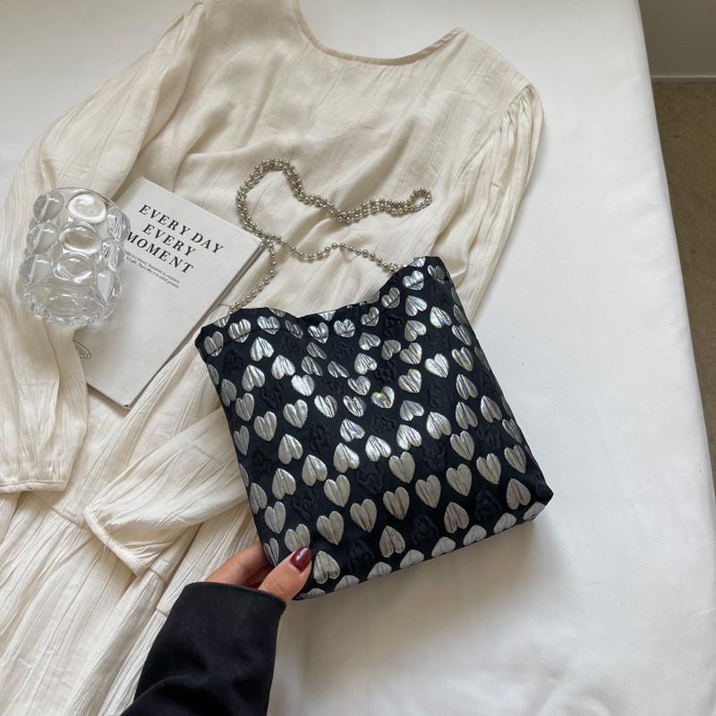 Trendy Casual Canvas Bucket Bag For Women Summer 2024 In Black And Pink