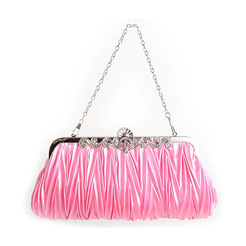 Buy 1pc Handbags Pink Purse Handbag Cocktail Evening Handbags Satin