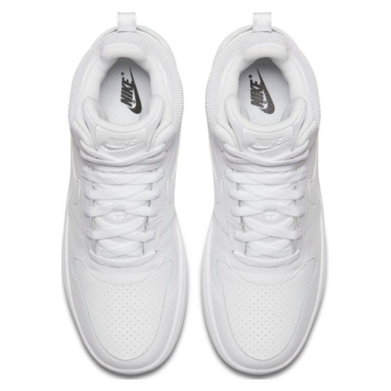 Nike Court Borough Non slip Lightweight Mid top Skateboard Shoes Men's Pure White  Sneakers  838938-111