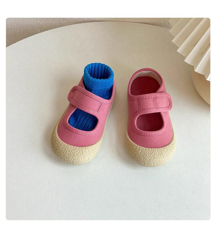 Baby toddler shoes baby shoes 2025 summer new girls square mouth canvas shoes soft sole men's Korean version casual shoes