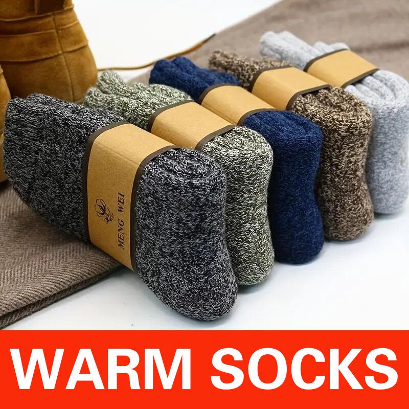 Fleecegefütterte Herrensocken in Wadenlänge - Dick, warm und kältebeständig für Herbst & Winter