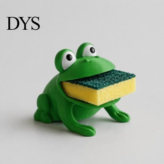 Home Organization for Kitchen Frog Sponge Holder Sink, Cute Animal Shape Decorative Sink Organizer Caddy, Draining Rack, Novelty Countertop