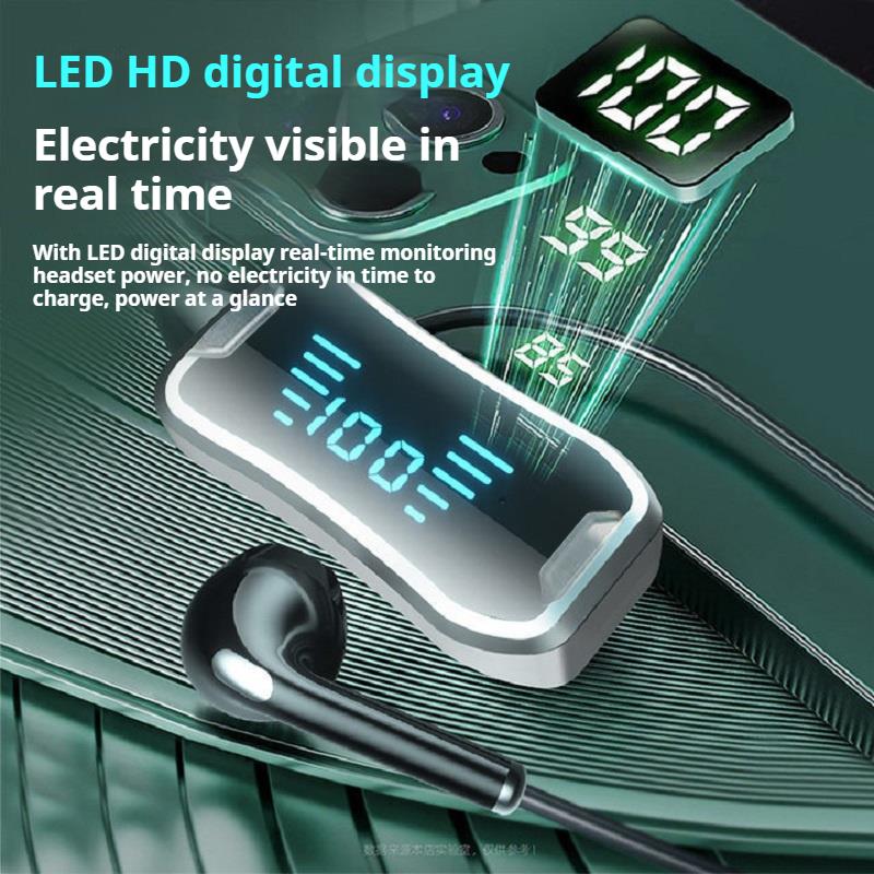 30H Play Time Bluetooth Earphones LED Display HiFi Sound Earbuds Wireless Headphones Sports Gamer Neckband Neck-hanging Headsets