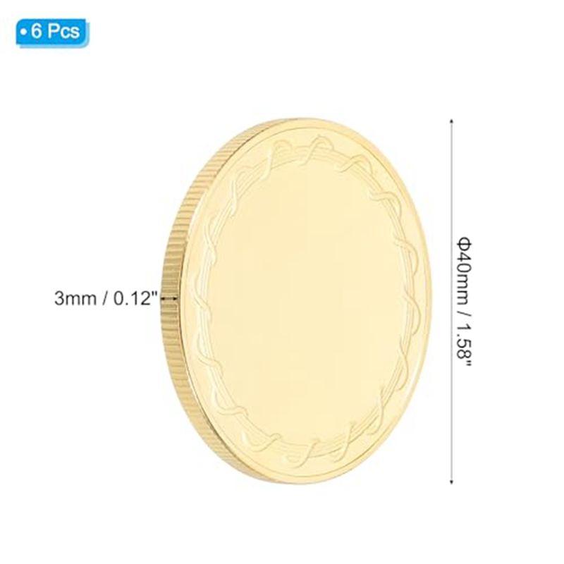 AEE4-6Pcs Blank Coins For Engraving, 40Mm Coin Blanks Laser-Engraving Blanks Custom Challenge-Coins Polished Metal