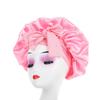 Leopard Print Wide Brim Sleep Cap with Bowknot - Faux Silk Hair Care Turban