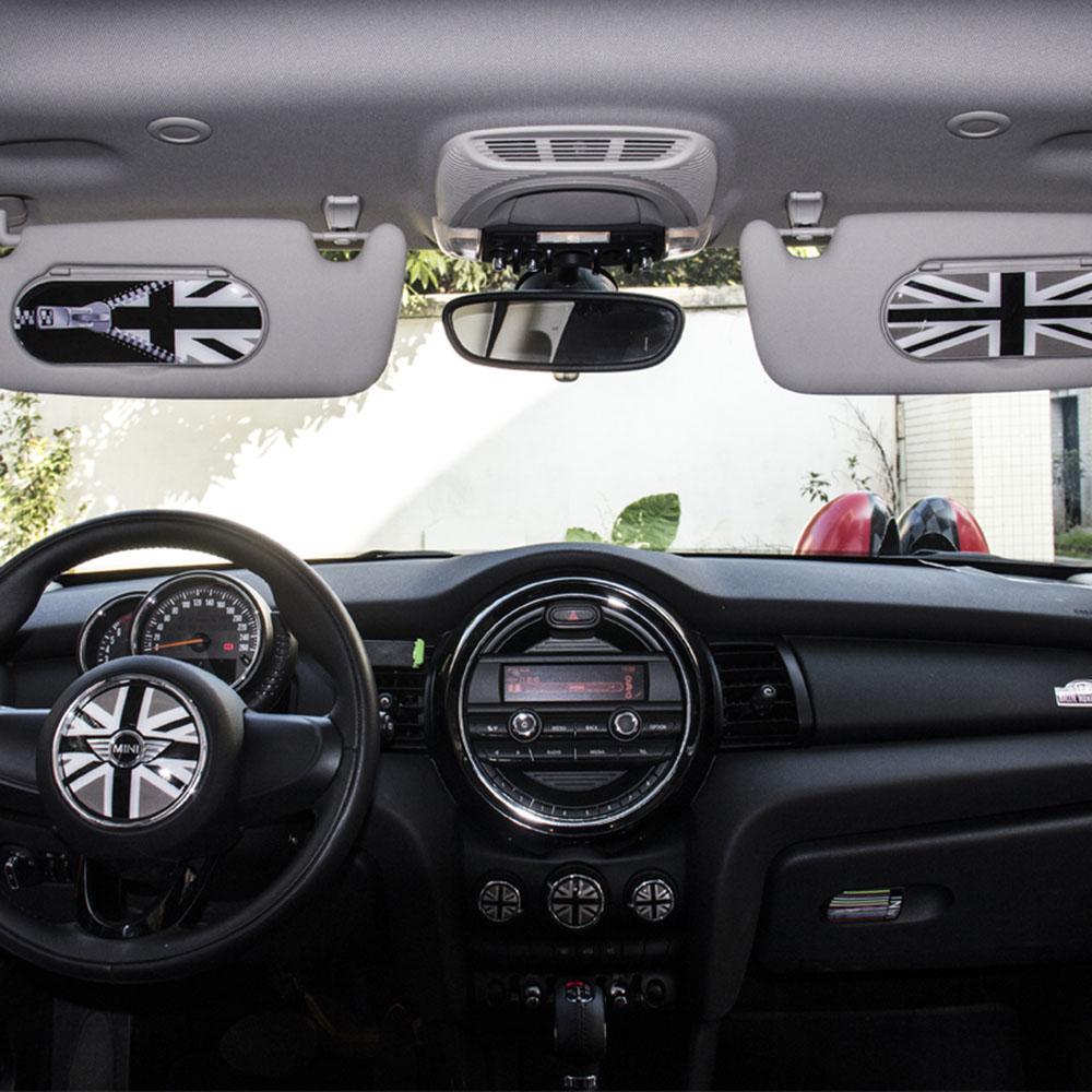 Car Epoxy Stickers Sun Visor Makeup Mirror Back Decals Decoration For Mini Cooper F55 F56 Interior Decorative