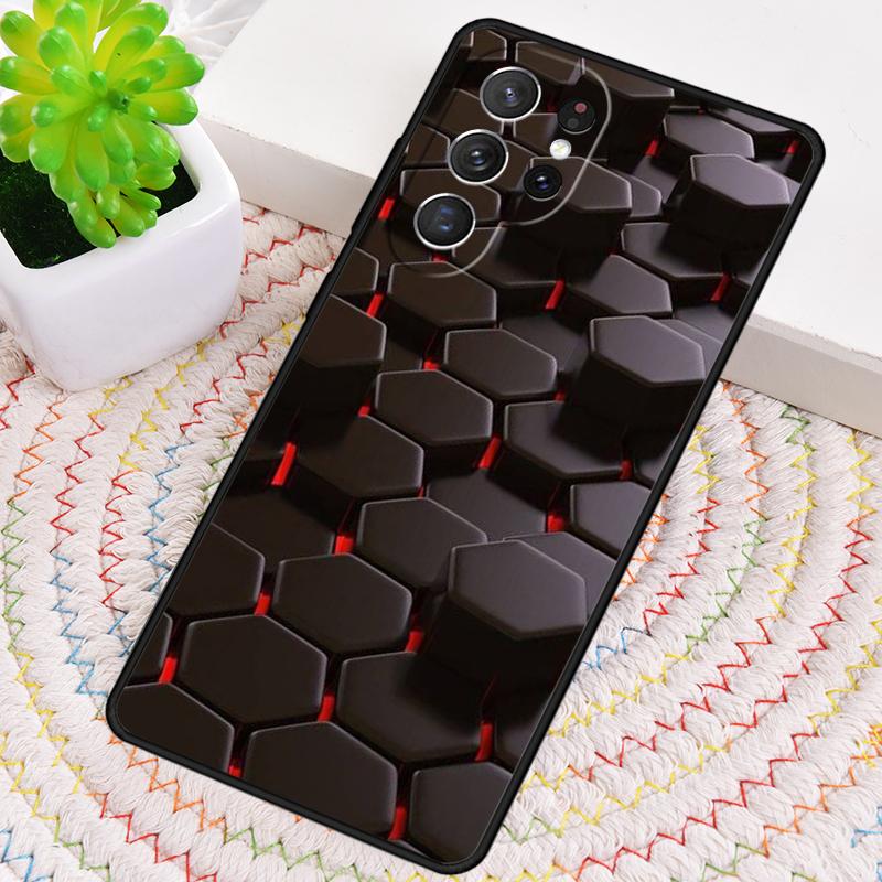 3D Hexagonal Lights soft Phone Case for Samsung Galaxy note 10 pro S26 Ultra S23 S24 FE S25 S21 S22 PLUS shockproof Cove
