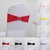 10 Pcs Chair Back Covers Solid Color with Round Buckle Elastic Reusable