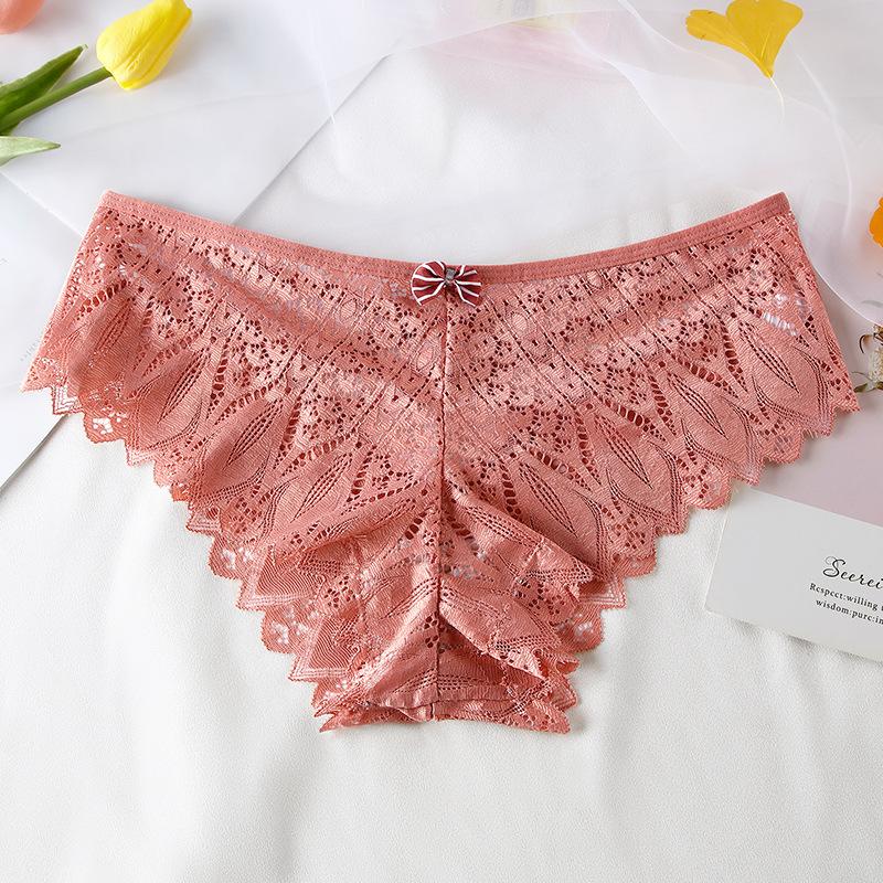 New Sexy Women Panties Lace Underwear Low-Waist Briefs Hollow Out G String Underpants Solid Comfortable Lingerie Dropshipping
