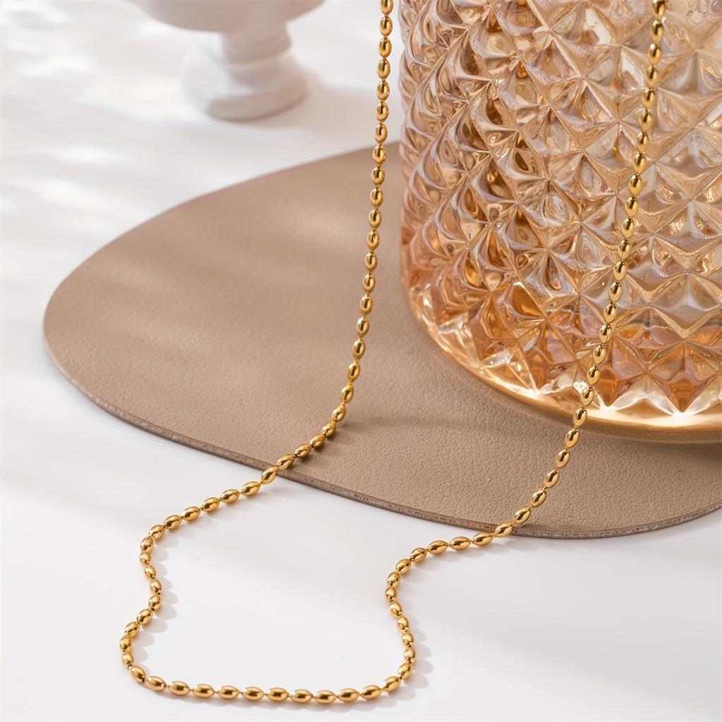 Wysokiej Jakości Stal Nierdzewna Biały Z Modnym Błyszczącym Oliwkowym Tytanowym Naszyjnikiem Damskim Nakładany Goły Łańcuszek