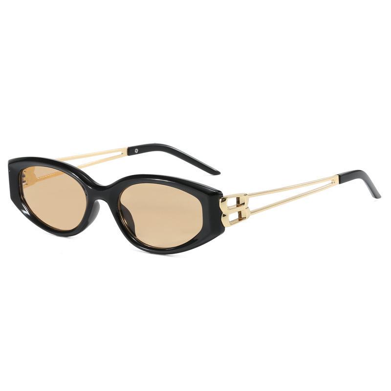 Korean-Style Oval Frame Sunglasses - Trendy UV-Protection Eyewear Inspired by European & American Influencers