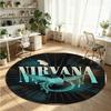 Nirvana Printet Rund Krystal Fløjlstæppe Blødt Skridsikkert Gulvtæppe Til Soveværelse Feriegave