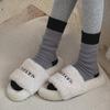 Female Autumn and Winter Thickened Velvet Warm Matching Color Striped Cashwool with Long Socks