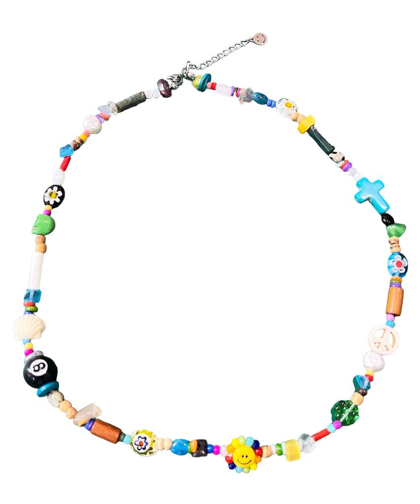 Sk8Er Rock Smiley Multi-Perlen-Halskette (Multi)