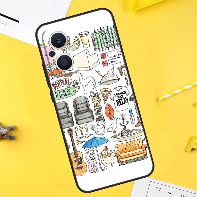 

ИКОНИЧНЫЙ чехол для телефона OPPO Reno 10 8 Pro 4 5 6 7 Lite 8T 4Z 5Z OPPO Find X6 Pro X2 X3 Neo X5 Lite с изображением из сериала ДРУЗЬЯ OPPO Reno6 Lite