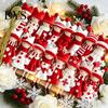 Seasonal Tree Hanging Tags Red And White Doll Pendants for Christmas Tree, Decorative Wooden Girls Natural Wood Craft Decor Ornament, Ornaments