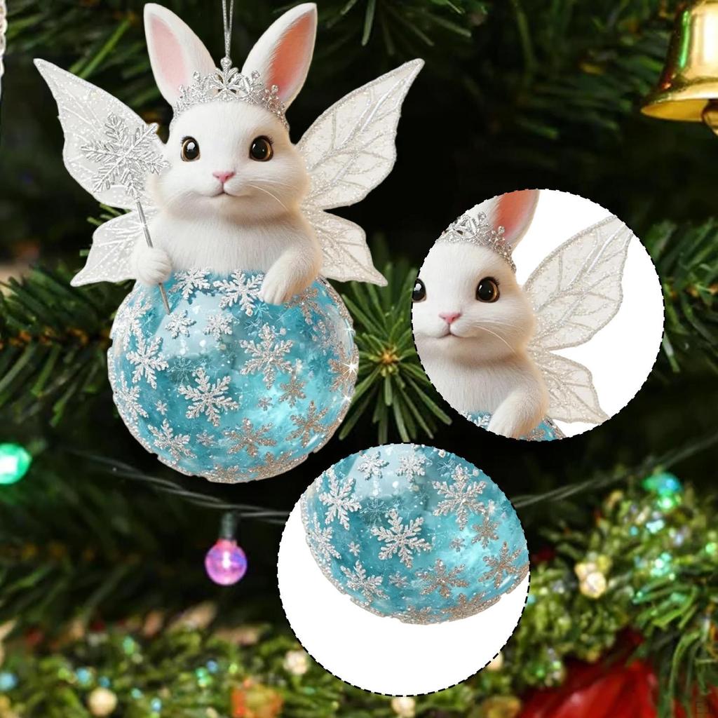 2D Flat Acrylic Hanging,Easter Bunny Decoration Home Pendant Ornament for Festival