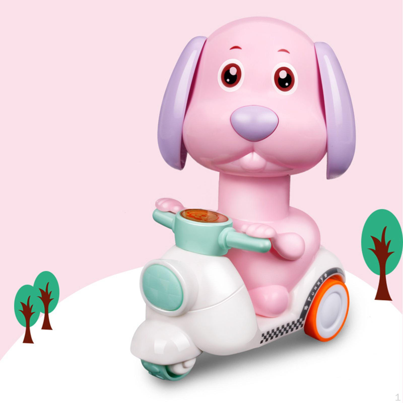 Animals Toys Kids Educational Toy Walking Jumping Clockwork Toy, Pull Back Dog for Boys розовый